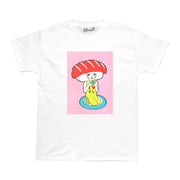 Anime sushi character graphic t-shirt.