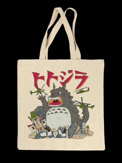Totoro Godzilla tote bag.