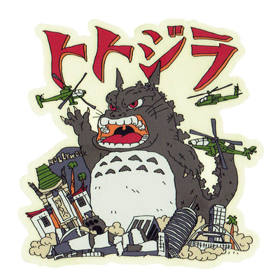 Totoro Godzilla anime vinyl sticker.
