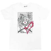 Cyberpunk robot girl graphic t-shirt.