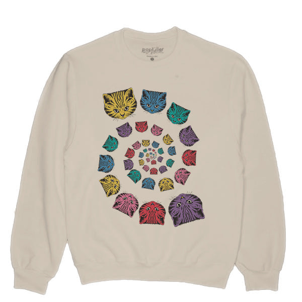 Trippy spiral cat sweater.