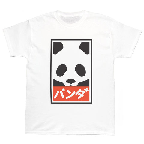 Minimal panda design graphic t-shirt.